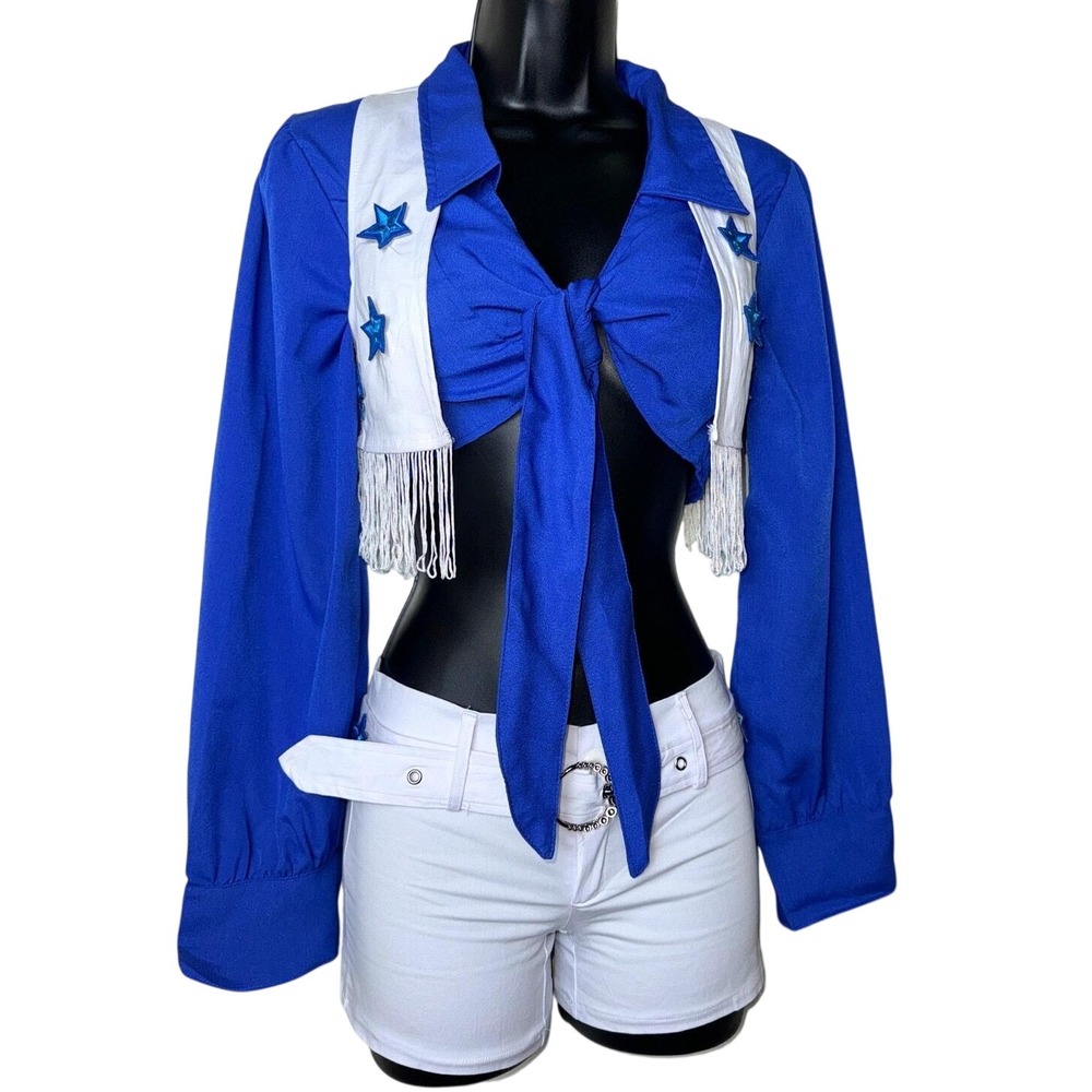 New S Dallas Cowboy Cheerleader Costume Set Outfit Football Halloween Texas NFL